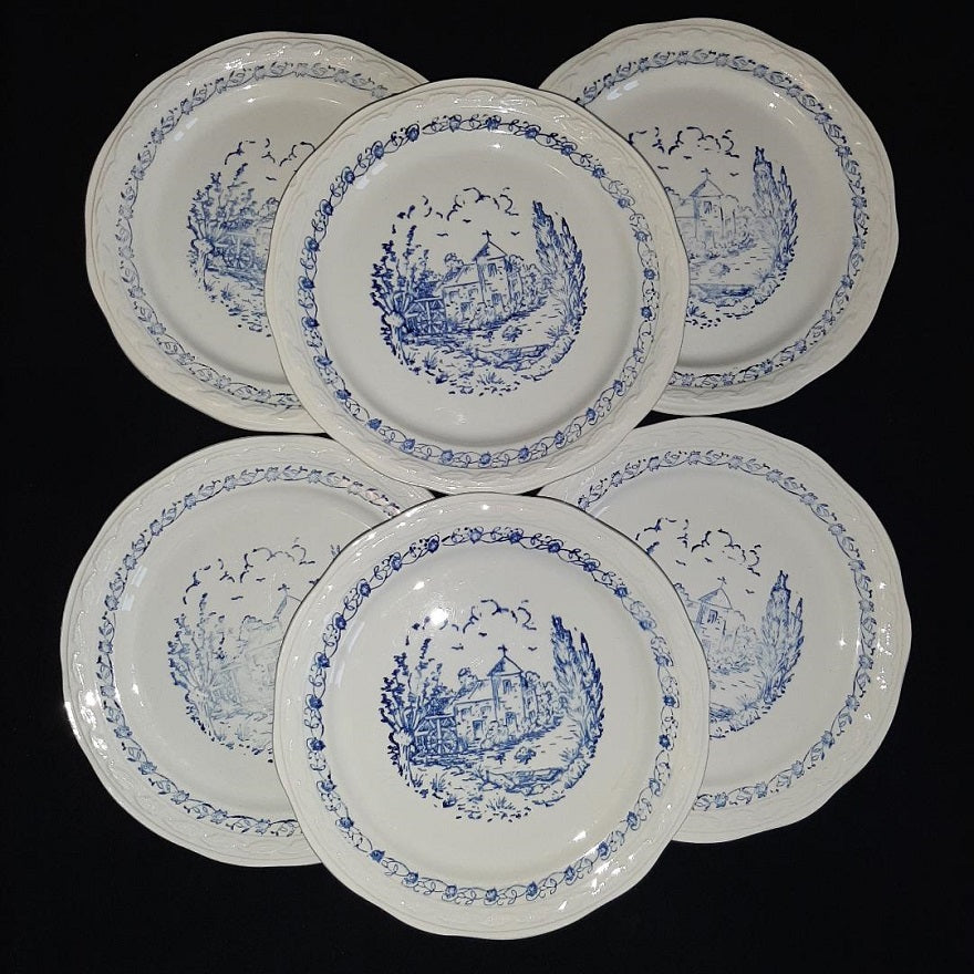 Lot de 6 Assiettes plates Orchies Moulin des loups vaisselle