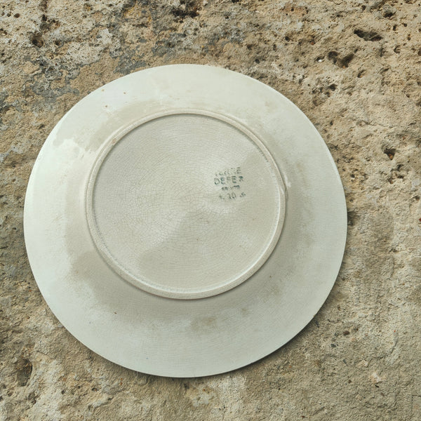 Série de 11 assiettes barbotine ancienne