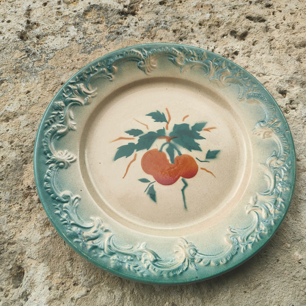 Série de 11 assiettes barbotine ancienne
