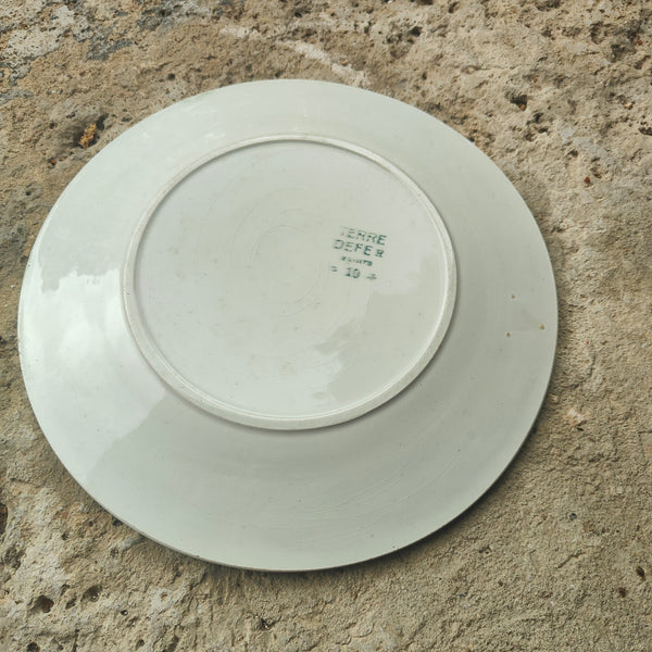 Série de 11 assiettes barbotine ancienne