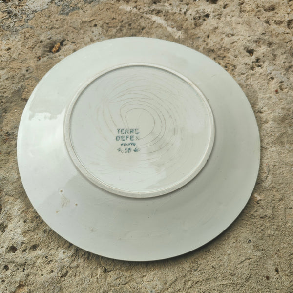 Série de 11 assiettes barbotine ancienne