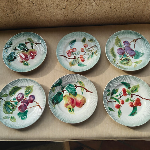 6 assiettes à dessert en barbotine Saint Amand Hamage