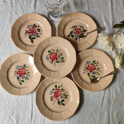 6 assiettes dessert Digoin Sarreguemines