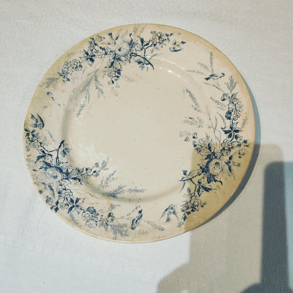 6 assiettes terre de fer Linotte Creil et Montereau
