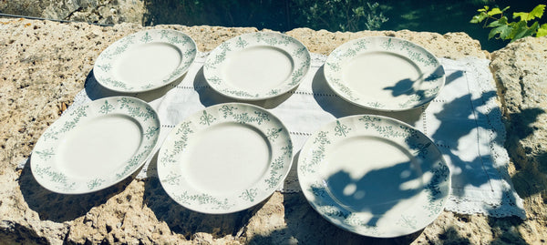 9 assiettes en terre de fer Longchamp