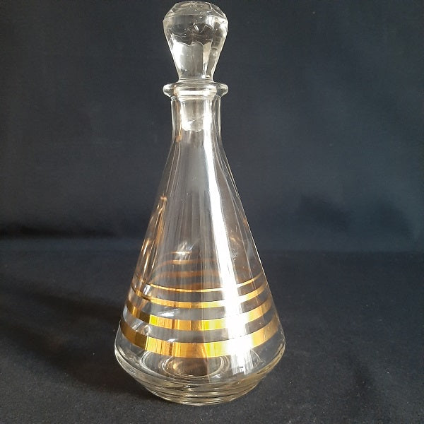 ANCIENNE JOLIE CARAFE Fiole Bouteille en Verre Structuré Moulé Elegant ANCIENNE JOLIE CARAFE Fiole Bouteille en Verre Structuré Moulé Elegant