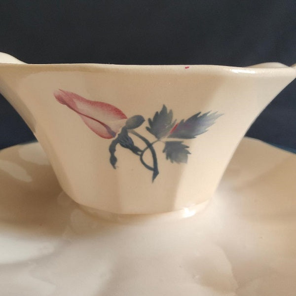 Saucière Vintage Sarreguemines Motif Épis De Maïs - Couleur Jade (Occasion)
